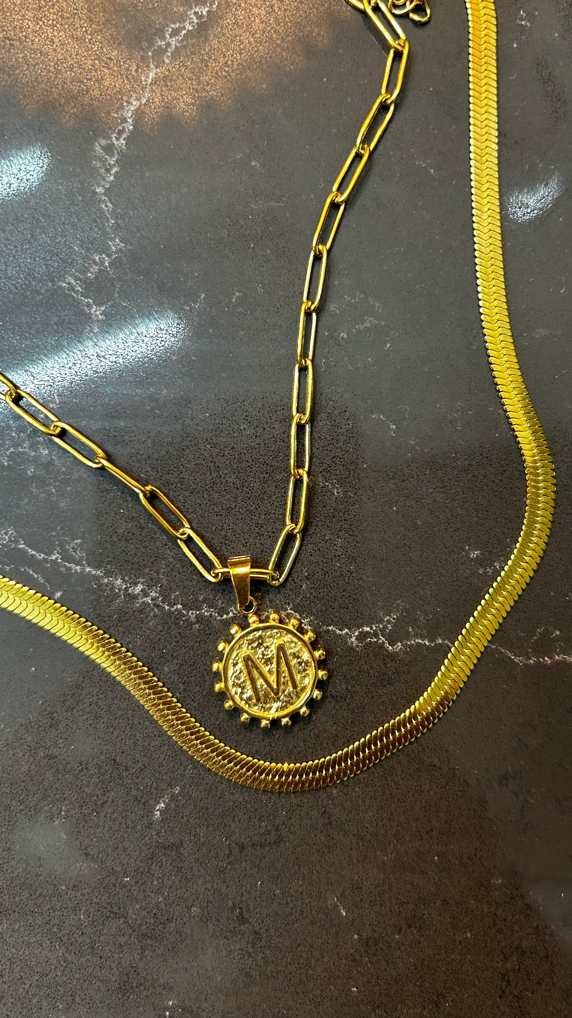 Double Chain M Necklace